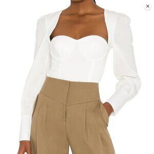 NBD 4Fia Long Sleeve Top in White, NWT, Size XS